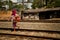 Woman of the train track slums of central Jakarta, Indonesia