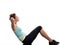 Woman training abdominals workout posture