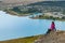 Woman Traveler at Lake Tekapo, New Zealand