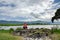 Woman traveler resting in the beautiful Ngorongoro Valley