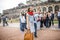 Woman traveling in Dresden city, Germany