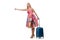 Woman traveller with suitcase