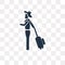 Woman Traveller vector icon isolated on transparent background,