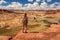 Woman travels to America on the Colorado river observation deck