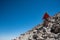 Woman Traverses the Last Rocky Stretch off the Summit of Lassen Peak