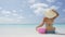 Woman on Tropical Beach Paradise Island Vacation Relaxing On Travel Holidays