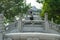 Woman on twin marble bridges on Shan Lake in Guilin