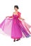 Woman twirl her pink dress