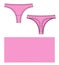 Woman underwear Thong pants technical sketches