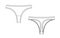 Woman underwear Thong pants technical sketches