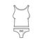 Woman underwear vector line icon.
