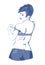 Woman undressed light blue color vector image