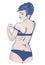 Woman undressed light blue color vector image