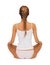 Woman in undrewear practicing yoga lotus pose