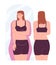 Woman is unhappy with her reflection in the mirror, overweight, it seems to her that she is fatter than she really is