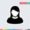 Woman User Icon - Vector Flat Color Person Profile Avatar Illustration