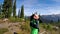 Woman using solar eclipse goggle 4k