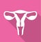 Woman uterus icon, vector illustration