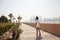 Woman on vacation in the Palm Jumeirah