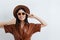 Woman vacations hair beige sunglasses fashion asian portrait beauty glamour model lifestyle