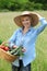 Woman with vegetable basket