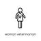 Woman Veterinarian icon. Trendy modern flat linear vector Woman