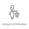 Woman Veterinarian linear icon. Modern outline Woman Veterinaria