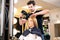 Woman visiting a hair stylist