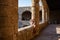 Woman visits the Museum of Archeology on the island of Rhodes, Greece