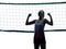 Woman volleyball players isolated silhouette