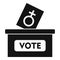 Woman vote right icon, simple style