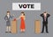 Woman Voter Voting for Woman Candidate Vector Illustration