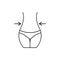 Woman waist and arrow icon. female figure