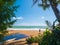 A Woman walk in the beach of Punta Tuna Wetlands Nature Reserve - Puerto Rico - USA