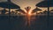 woman walk on beach at sunset