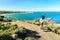 Woman walking along trail in Port Elliot, South Australia