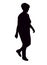A woman walking, body silhouette vector