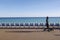 Woman walking Promenade des Anglais,