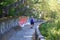 Woman Walks Through 1984 Olympic Bobsled Ruins, Sarajevo