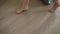 Woman walks barefoot