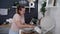 Woman washes dishes with sponge in the sink. Home routine, house cleaning