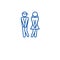 Woman wc, man toilet line icon concept. Woman wc, man toilet flat  vector symbol, sign, outline illustration.