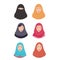 Woman wear hijab veil islam tradition islamic illustration vector headscarf
