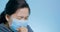 Woman wear mask  having cold and coughing