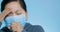 Woman wear mask  having cold and coughing