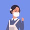 Woman wearing face mask environmental industrial smog dust toxic air pollution and virus protection concept female