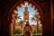 A woman wearing a hat makes her way through a beautiful archway, Close-up of a heart rate monitor on a wrist during workout, AI