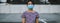 Woman wearing protection face mask against coronavirus. Banner panorama medical staff preventive gear. vintage style