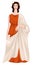 Woman wearing roman dress or robe, ancient look