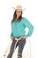 Woman western green shirt holding ropes